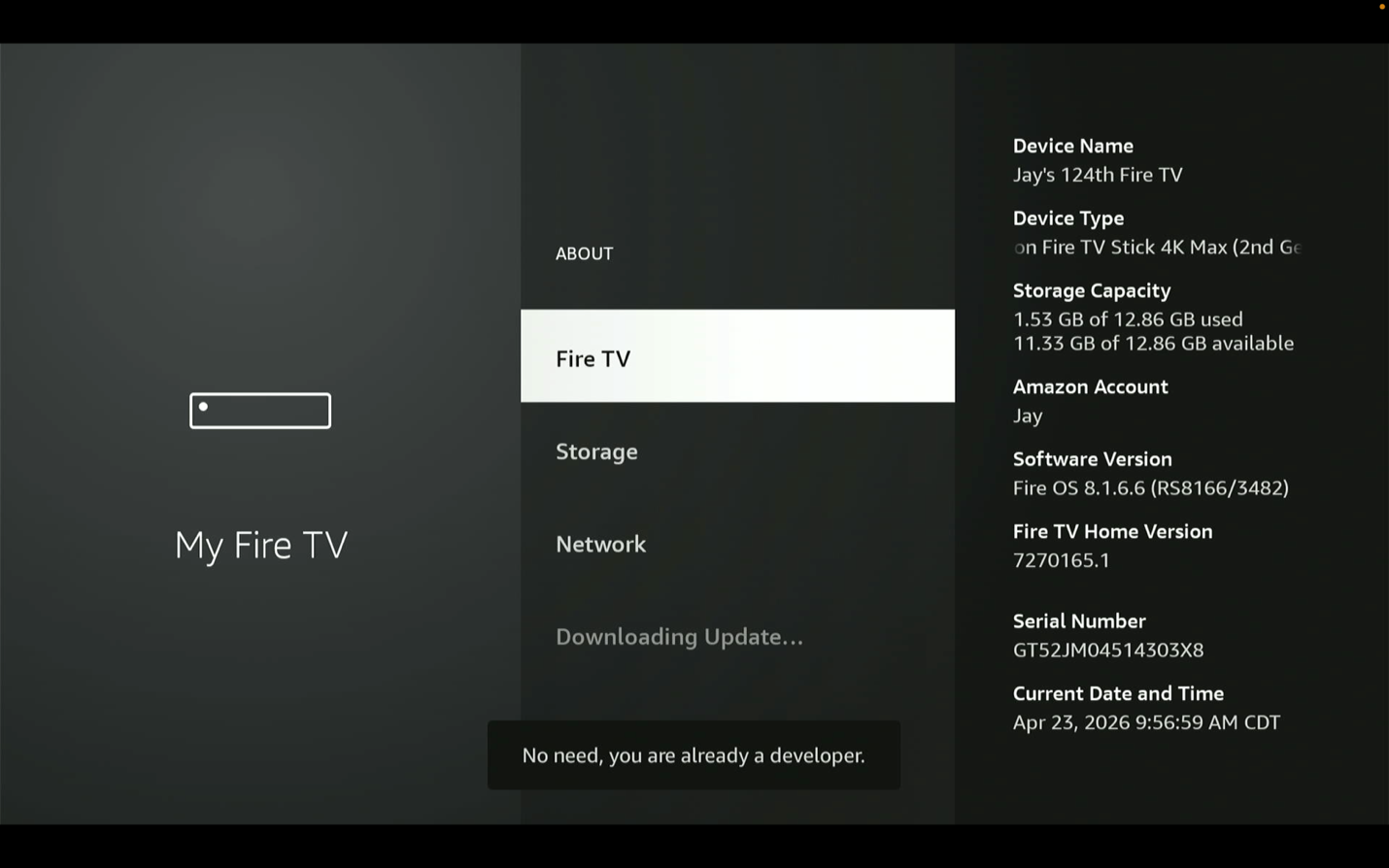 Developer Options will unlock