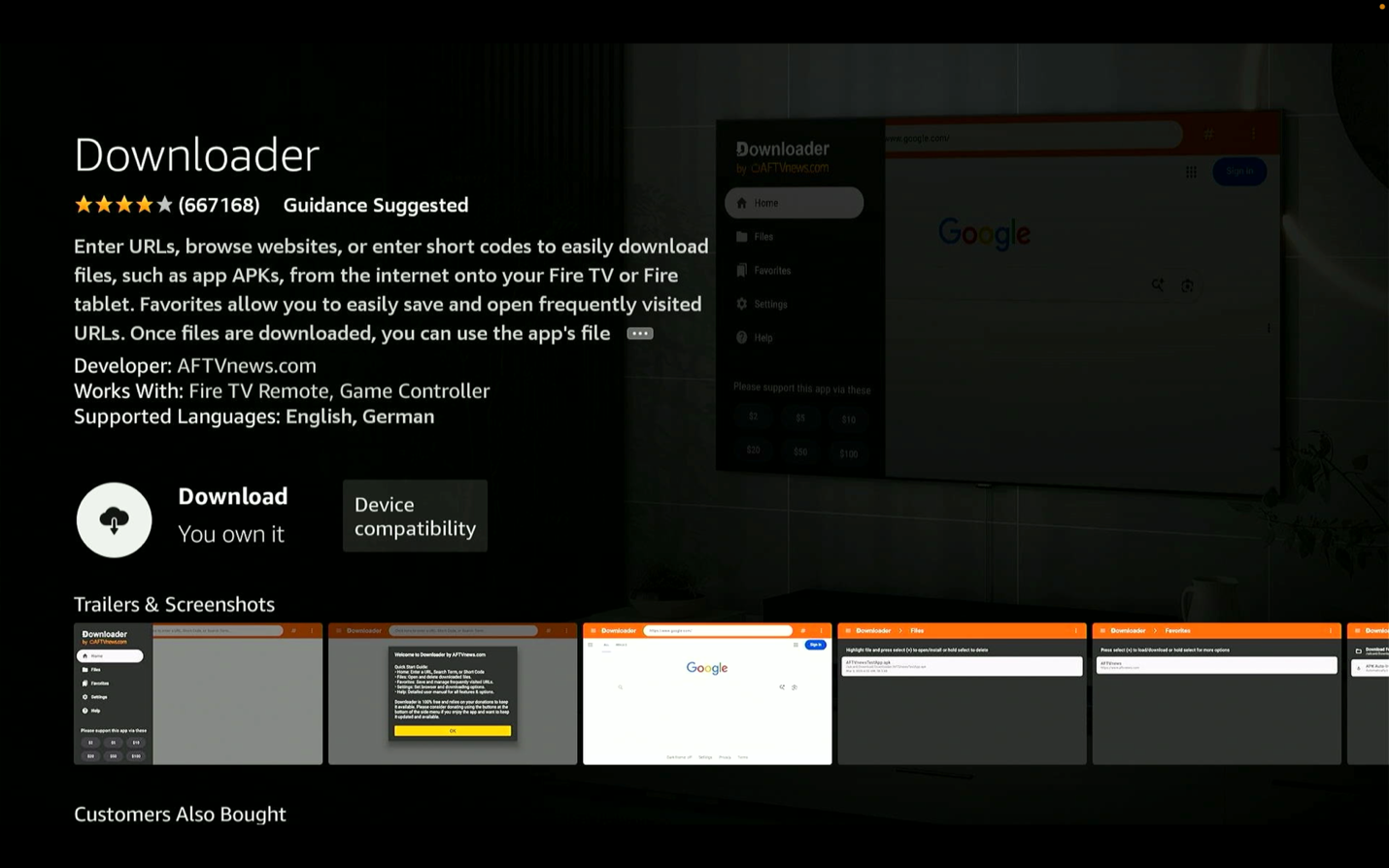 Download and install Downloader