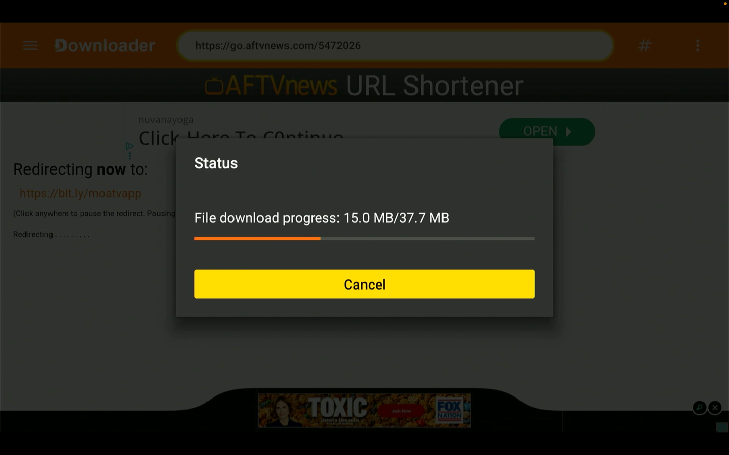 Wait for the download to start